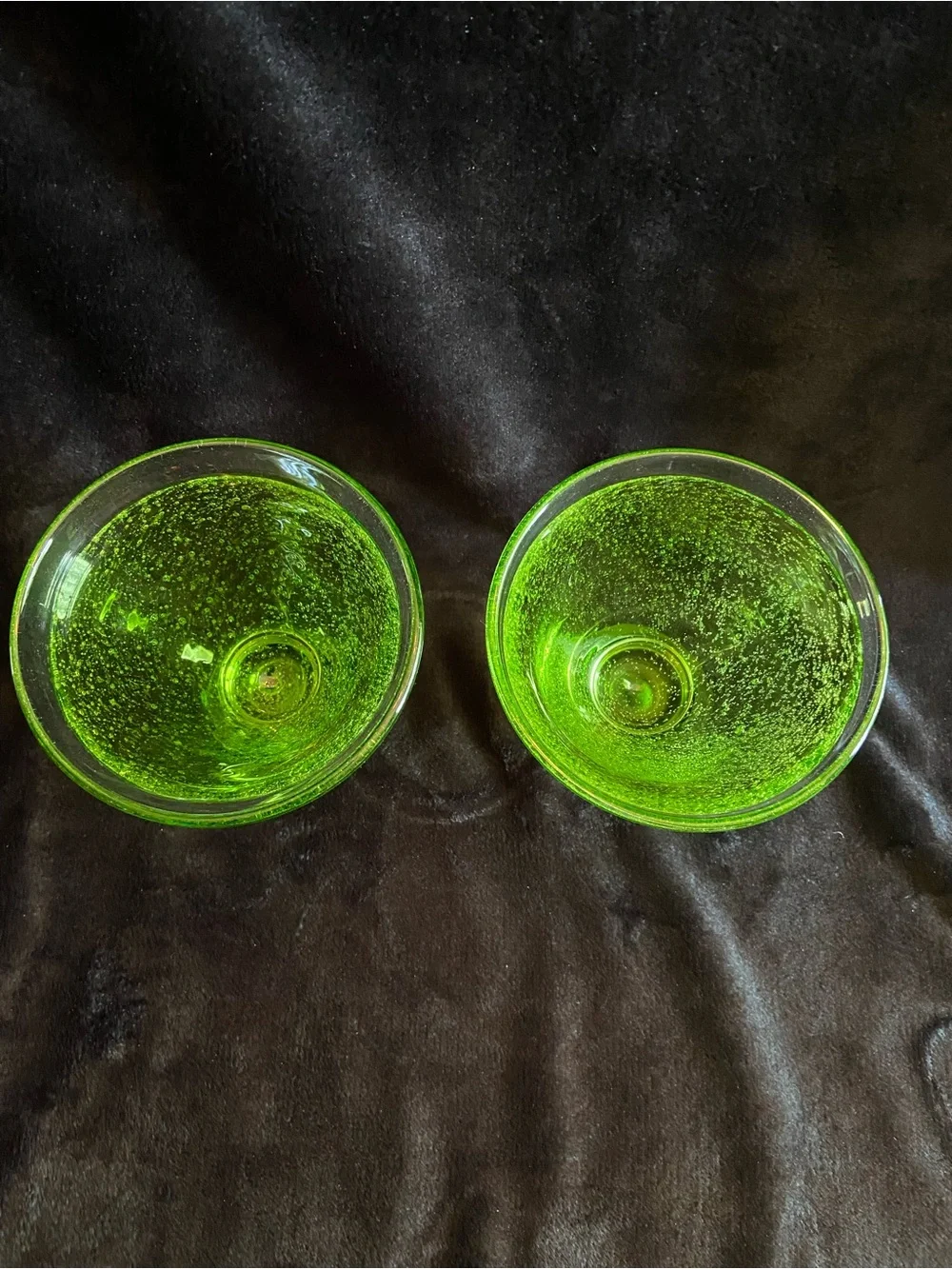 MCM Style Pottery Barn Stemless Lime Green Handblown Glass Beverage Goblet